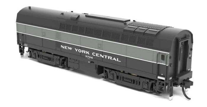 Baldwin RF16B Sharknose - Standard DC - Stealth -- New York Central 3705 (Lightning Stripe, black, gray), N, Broadway Limited Im