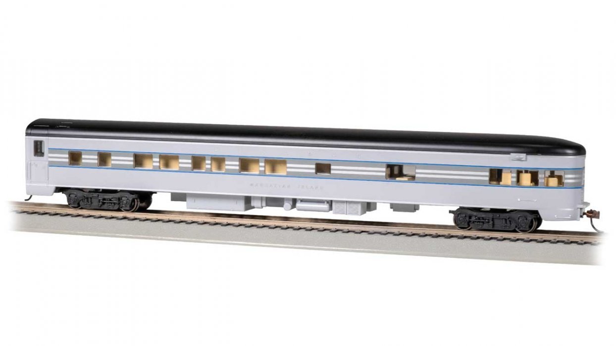 85` Smooth-Side Observation - Lighted - Ready to Run -- New York Central `Manhattan Island` , HO, Bachmann Industries 14313