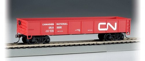 40′ Gondola - Ready to Run - Silver Series(R) -- Canadian National (red, white Noodle Logo), HO, Bachmann Industries 17213