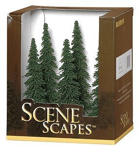 Spruce Trees - SceneScapes(TM) -- 5 to 6′ 12.7 to 15.2cm pkg(6), HO, Bachmann Industries 32004