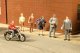 SceneScapes(TM) Figures -- City People with Motorcycle pkg(7), HO, Bachmann Industries 33101