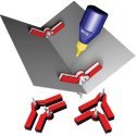 Magnetic Adjustable Angle Hold-and-Glue Set -- 2 Adjustable-Angle Magnetic Clamps (Glue Not , HO, Bachmann Industries 39011