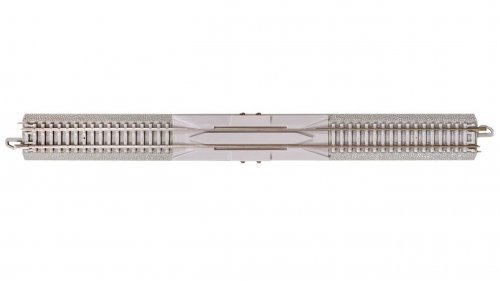 Straight Terminal Rerailer w/Nickel Silver Rail & Concrete Ties - E-Z Track(R) -- 10′ 25.4cm, N, Bachmann Industries 44020