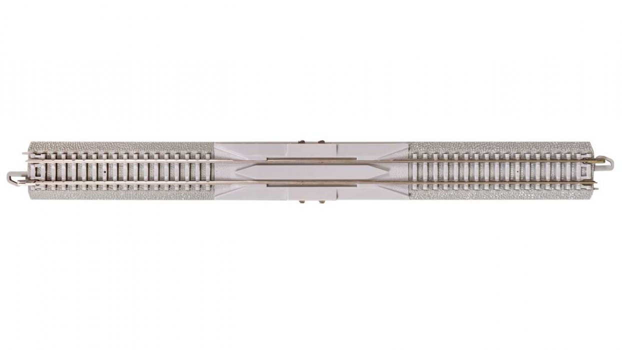 Straight Terminal Rerailer w/Nickel Silver Rail & Concrete Ties - E-Z Track(R) -- 10′ 25.4cm, N, Bachmann Industries 44020