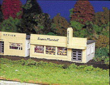 Plasticville Classic Kit - Supermarket -- 2-1/8 x 4-5/8′ 5.5 x 11.8cm, HO, Bachmann Industries 45141