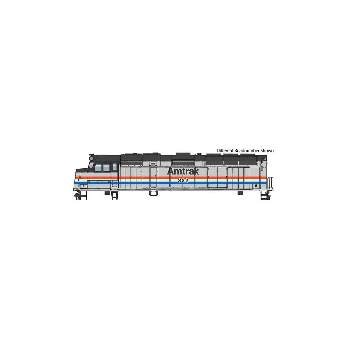 EMD F40PH - Standard DC -- Amtrak(R) 322 (Phase III Equal Red, White, Blue Stripes), HO, WalthersMainline 9465