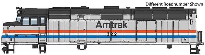 EMD F40PH - Standard DC -- Amtrak(R) 322 (Phase III Equal Red, White, Blue Stripes), HO, WalthersMainline 9465
