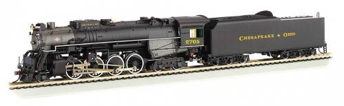 2-8-4 Kanawha/Berkshire w/Sound & DCC -- Chesapeake & Ohio 2705 (black, graphite), HO, Bachmann Industries 52405