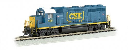 EMD GP40 Diesel Locomotive - Standard DC -- CSX Transportation 4451 (blue, yellow Boxcar Logo, N, Bachmann Industries 63560