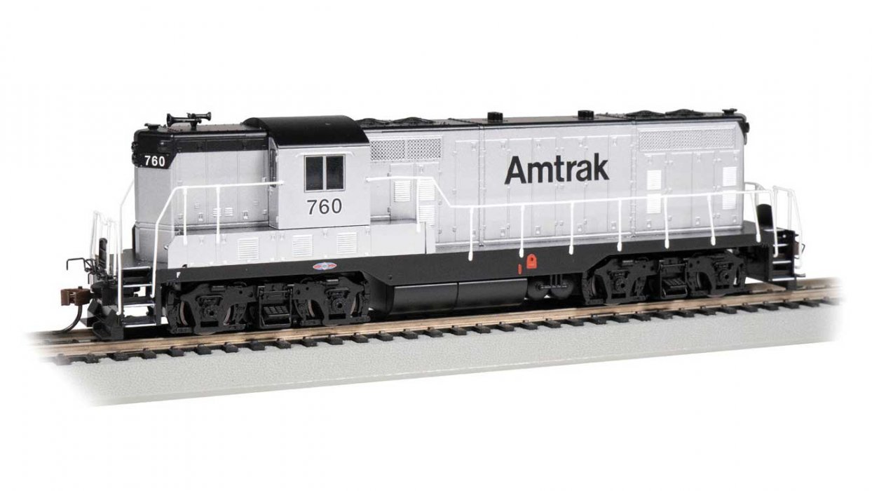 EMD GP7 - Standard DC -- Amtrak 760 (MOW Scheme silver, black), HO, Bachmann Industries 69101