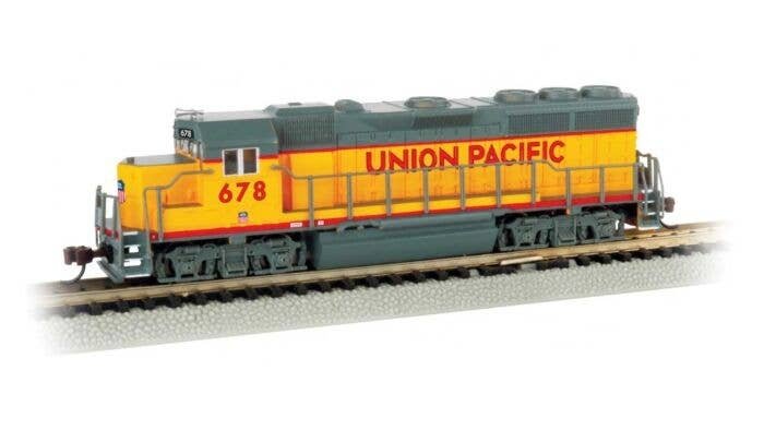 EMD GP40 - Econami Sound and DCC -- Union Pacific 678 (Armour Yellow, gray, red), N, Bachmann Industries 66357