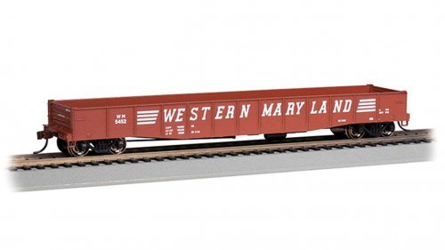 ACF 50`6` Drop-End Gondola - Ready to Run - Silver Series(R) -- Western Maryland (Boxcar Red, HO, Bachmann Industries 74804