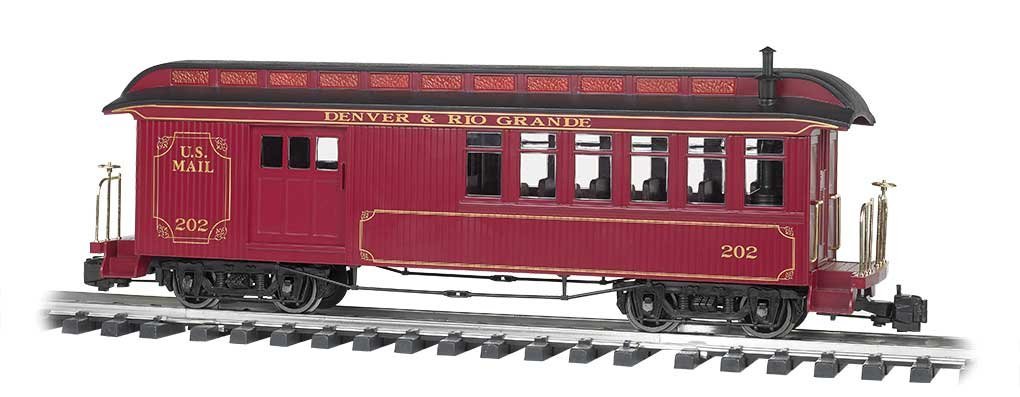 Wood Combine - Ready to Run -- Denver & Rio Grande Western 202 (red), G, Bachmann Industries 97106