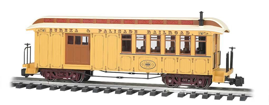 Wood Combine - Ready to Run -- Eureka & Palisade (yellow, cream), G, Bachmann Industries 97107