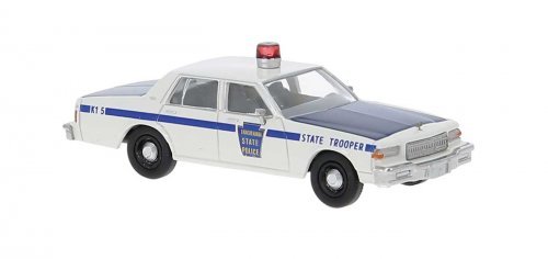 1987 Chevrolet Caprice Sedan - Assembled -- Pennsylvania State Trooper (white, balck, blue), HO, Brekina Automodelle 19715