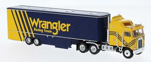 Kenworth K100 Aerodyne Sleeper-Cab Semi Tractor w/Racing Trailer - Assembled -- Dale Earnhar, HO, Brekina Automodelle 85737