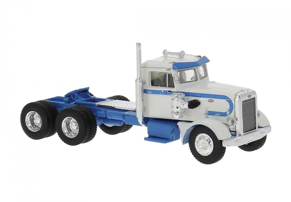1955 Peterbilt 281 Semi Tractor Only - Assembled -- White, Blue, HO, Brekina Automodelle 85761