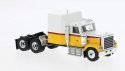 Chevrolet Bison Semi Tractor Only - Assembled -- White, Yellow, Black, Orange, HO, Brekina Automodelle 85782