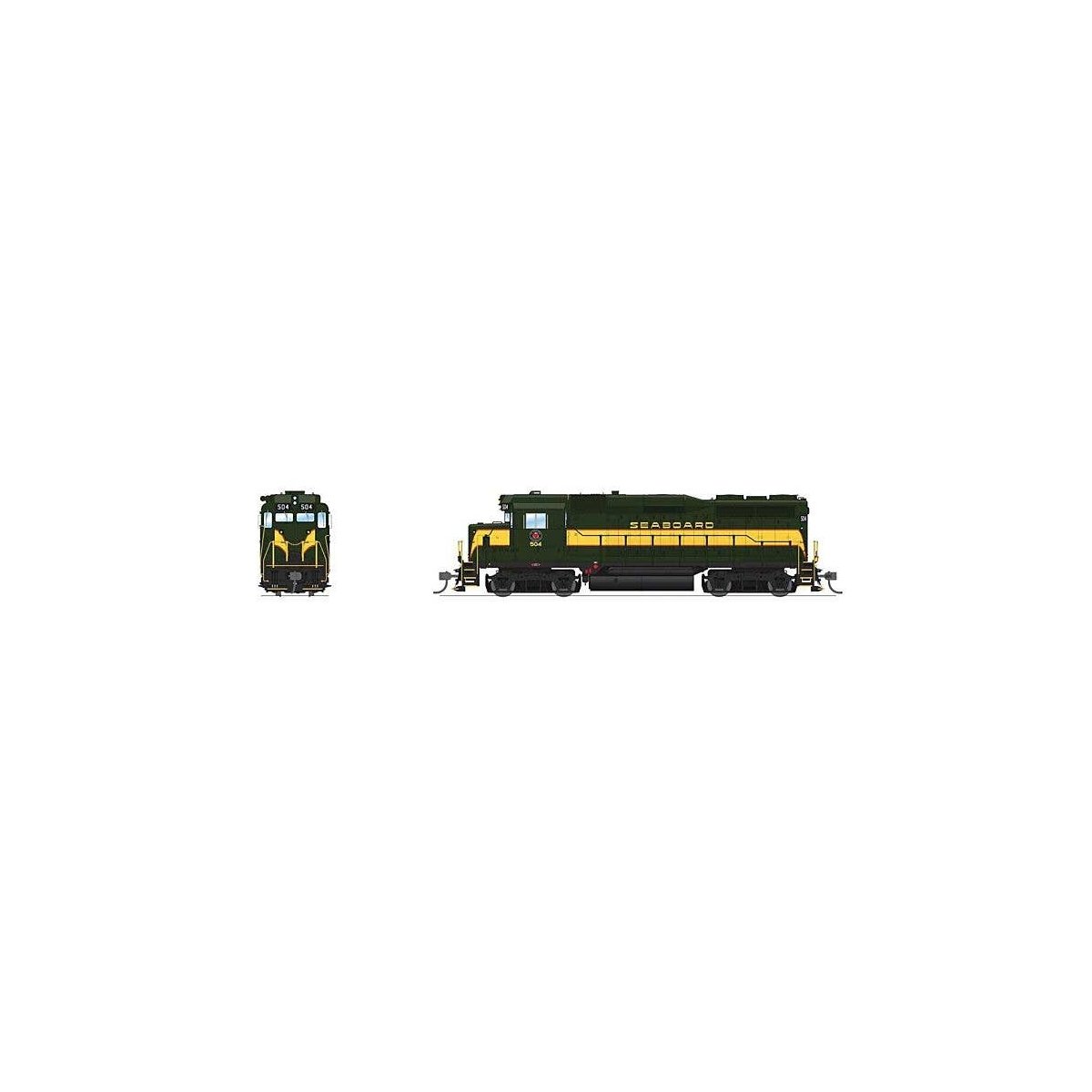 EMD GP30 Low Nose - Standard DC - Stealth -- Seaboard Air Line 508 (Pullman Green, yellow), HO, Broadway Limited Imports 9577