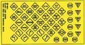 Highway Signs -- Vintage Warning/Stop 1930s-1950s (black, yellow), HO, Blair Line 143