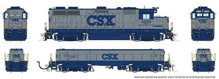 EMD GP39 & EMD/Huntington SWMT Slug Set - Sound and DCC -- CSX 4290, 1048 (gray, blue), HO, Rapido Trains Inc 39526