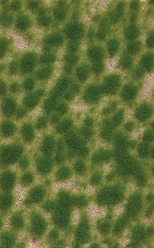 Grass Tuft Sheet -- Long Spring Tufts 3/16` .4cm Tall, 5-7/16 x 3-7/16` 13.8 x 8.8cm, All Scales, Busch Gmbh & Co Kg 3516