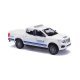2015 Nissan Navara/Frontier Crew-Cab Pickup Truck - Assembled -- THW (white, blue, German Let, HO, Busch Gmbh & Co Kg 53723