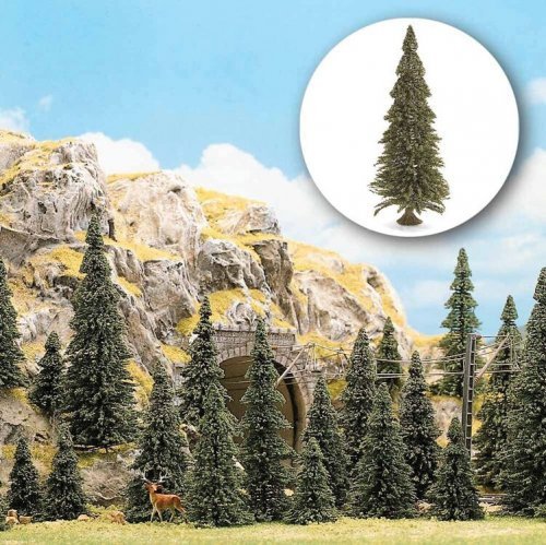 Trees -- Pine with Roots - Includes 8 Each 60, 90, 110 mm, 12 of 75 mm and 4 of 135 m, All Scales, Busch Gmbh & Co Kg 6477