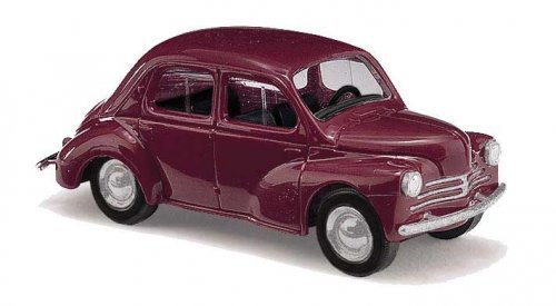 1958 Renault 4 CV Sedan - Assembled -- Red, HO, Busch Gmbh & Co Kg 89110