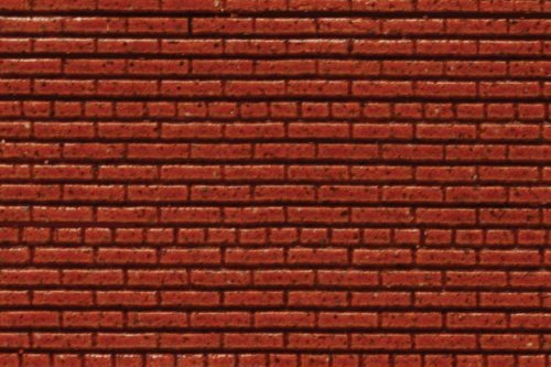 Flexible Dark Red Brick Wall Sheet 2-Pack -- Medium for HO Scale: 3-3/4 x 12′ 9.2 x 30, All Scales, Chooch Enterprises 8623