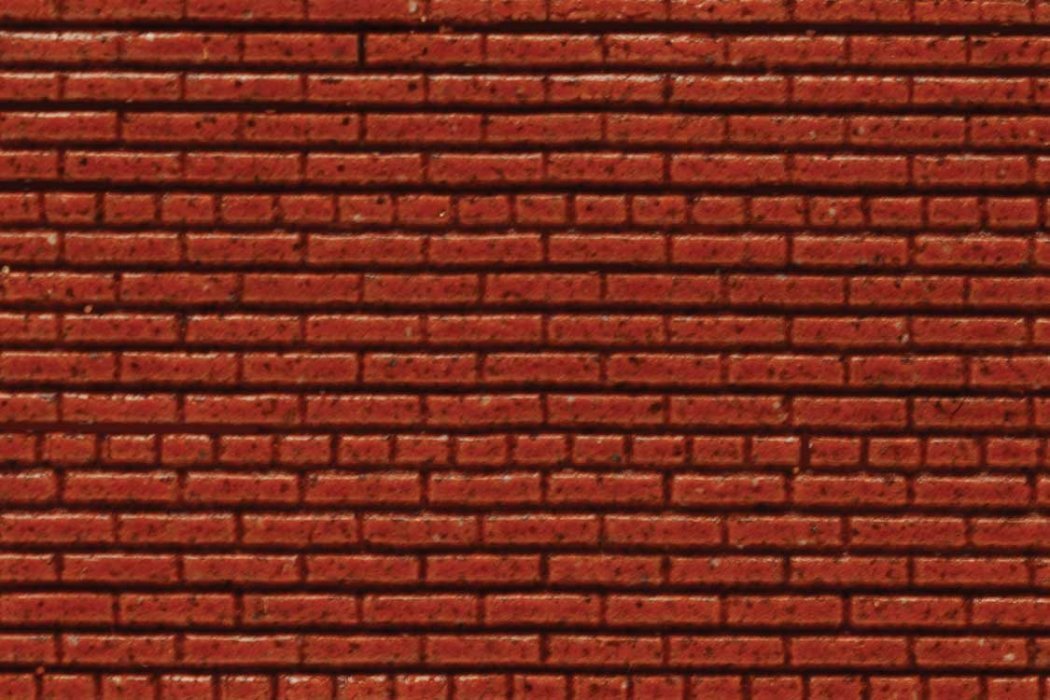 Flexible Dark Red Brick Wall Sheet 2-Pack -- Medium for HO Scale: 3-3/4 x 12′ 9.2 x 30, All Scales, Chooch Enterprises 8623