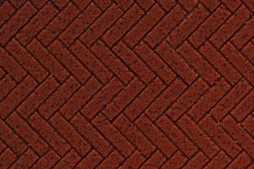 Flexible Herringbone Dark Red Brick Sheet -- Large for HO, S & O Scales 1/8′ Brick, All Scales, Chooch Enterprises 8665
