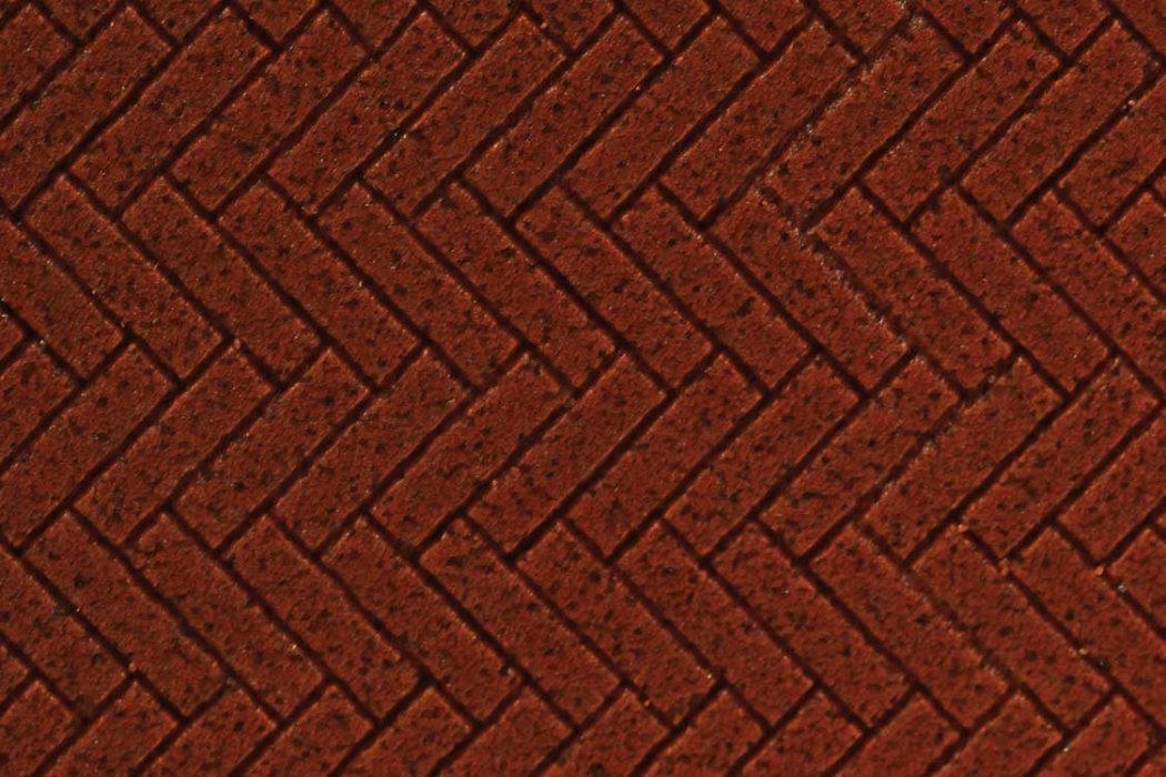 Flexible Herringbone Dark Red Brick Sheet -- Large for HO, S & O Scales 1/8′ Brick, All Scales, Chooch Enterprises 8665