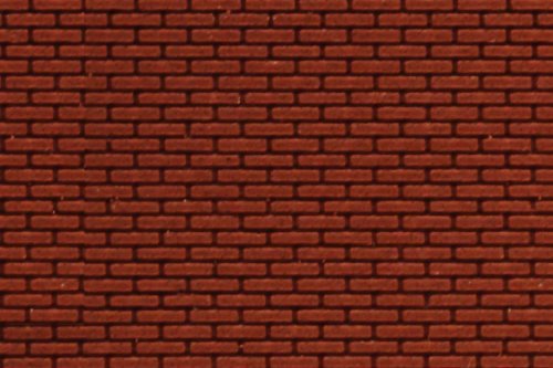 Flexible Dark Red Brick Pavers Sheet pkg(2) -- Small for HO & N Scales - 3-3/4 x 12′ 9, All Scales, Chooch Enterprises 8667