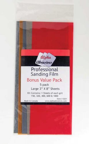 Professional Sanding Film 3 x 8′ 7.6 x 20.3cm Sheets -- Includes: 1 Each 150, 32, All Scales, Profile Accessories Inc. 201