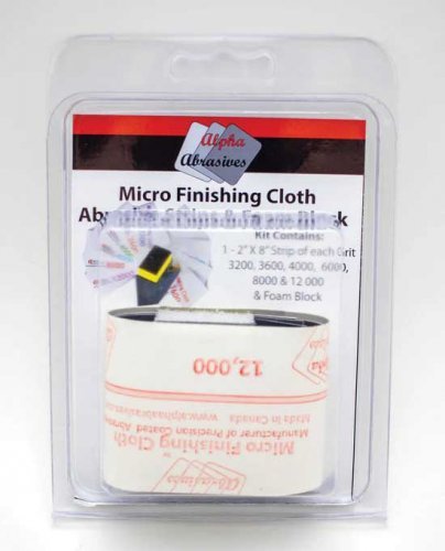 Micro Finishing Cloth Abrasive Strips with Foam Block -- 2 x 8′ Sheets 1 Each: 3, All Scales, Profile Accessories Inc. 3000