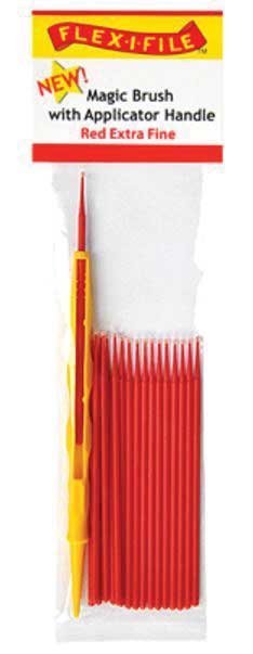 Magic Brush -- Extra Fine & 1 Applicator Handle/Holder (red) pkg(18), All Scales, Profile Accessories Inc. M929007