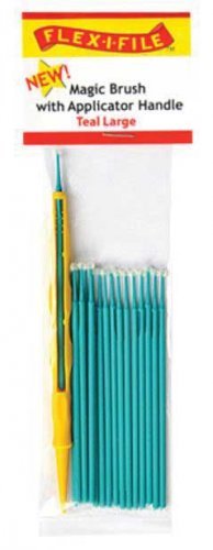 Magic Brush -- Large & 1 Applicator Handle/Holder (teal) pkg(18), All Scales, Profile Accessories Inc. M930004