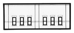 N Scale Modulars System(TM) (Plastic) -- Street level Windows pkg(3) 3-1/2′ Wide x 1-1, N, Design Preservation Models 60103