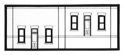 N Scale Modulars System(TM) (Plastic) -- Street/Dock Level Entry Doors pkg(3) 3-1/2′ W, N, Design Preservation Models 60104