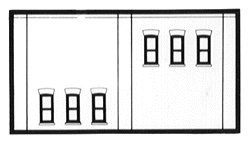 N Scale Modulars System(TM) (Plastic) -- Two-Story 6 Windows pkg(3) 3-1/2′ Wide x 1-15, N, Design Preservation Models 60123