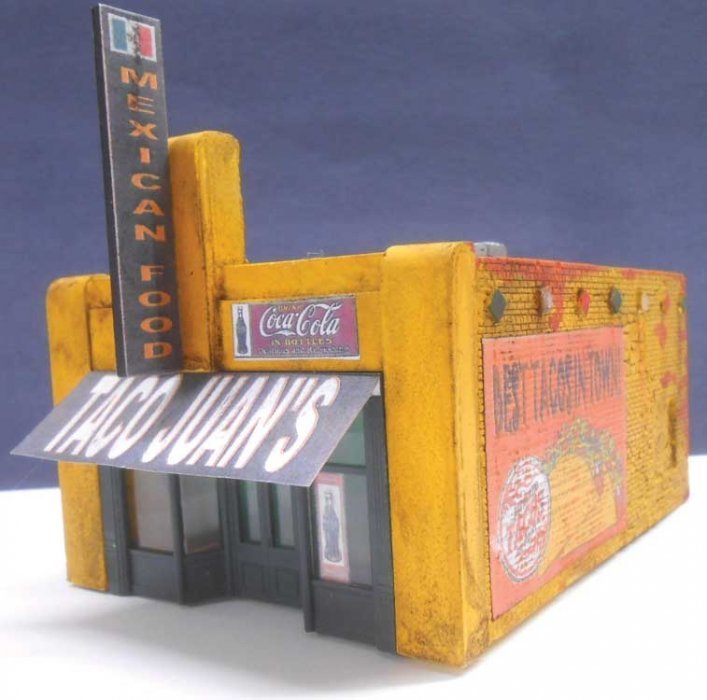 Taco Juan`s -- Cast-Hydrocal Kit - 4 x 5-1/2` 10.2 x 14cm, HO, Downtown Deco 1082