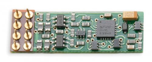 DN146IP Series 6 Control Decoder for N & HO -- 8-Pin Integrated Plug 1.158 x .386 x .115′, All Scales, Digitrax DN146IP
