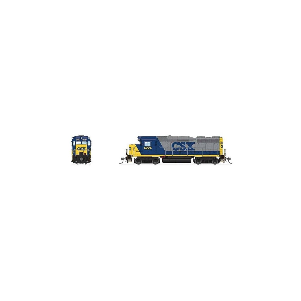 EMD GP30 Low Nose - Standard DC - Stealth -- CSX 4224 (YN2, gray, blue, yellow), HO, Broadway Limited Imports 9568