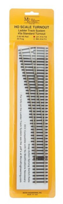 Code 83 Ladder Track System Turnout -- 5a Left Hand Standard, HO, Micro Engineering 14710