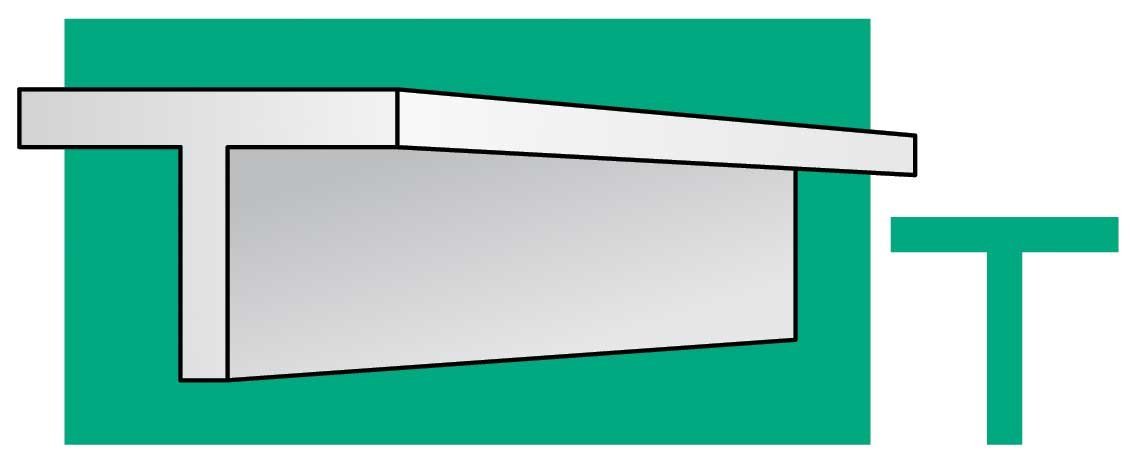 14` Styrene T-Beam/Column -- .198 x .065` pkg(3), All Scales, Evergreen Scale Models 767