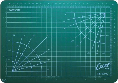 Self-Healing Cutting Mat - Green -- 8-1/2 x 12 x 1/8′ 21.6 x 30.5 x 0.3cm, All Scales, Excel Hobby Blades Corp. 60002