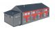 2-Stall Electric Locomotive Shed -- Kit - 15-7/8 x 7-11/16 x 5-1/8′ 40.4 x 19.5 x 13cm, HO, Faller Gmbh 120079