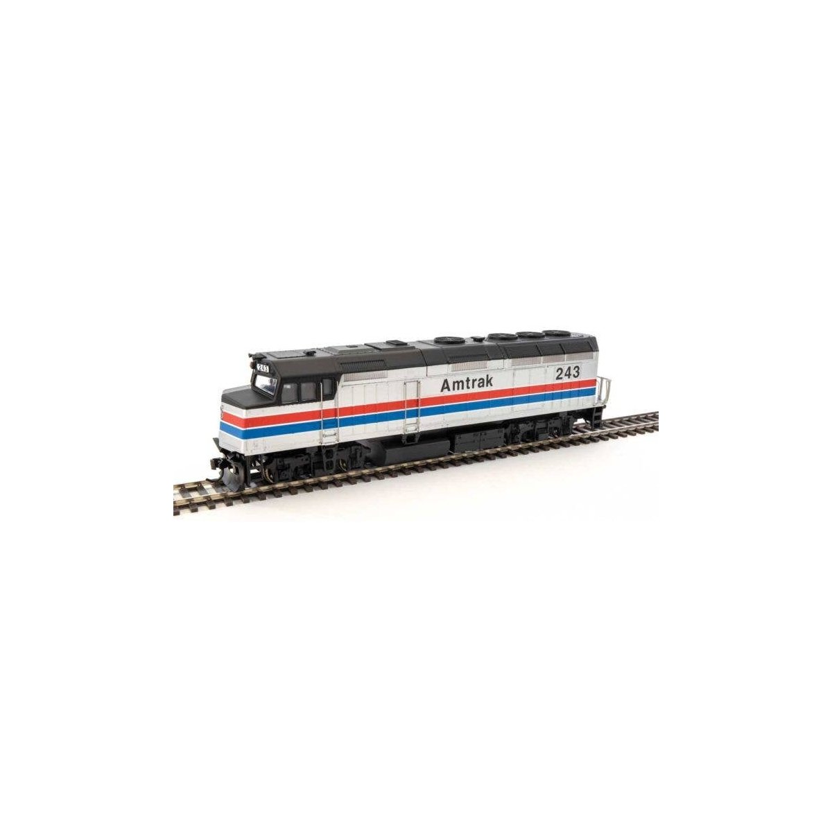 EMD F40PH - Standard DC -- Amtrak(R) 243 (Phase II silver, red, white, blue, black), HO, WalthersMainline 9463
