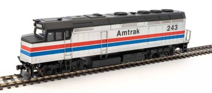 EMD F40PH - Standard DC -- Amtrak(R) 243 (Phase II silver, red, white, blue, black), HO, WalthersMainline 9463